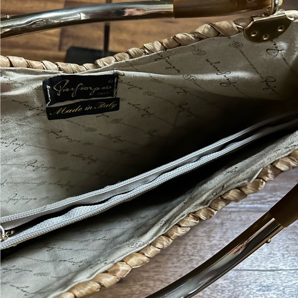 Pier Giorgio • Vintage • Brown • Wicker •  Bamboo Straw • Handbag - Picture 13 of 16